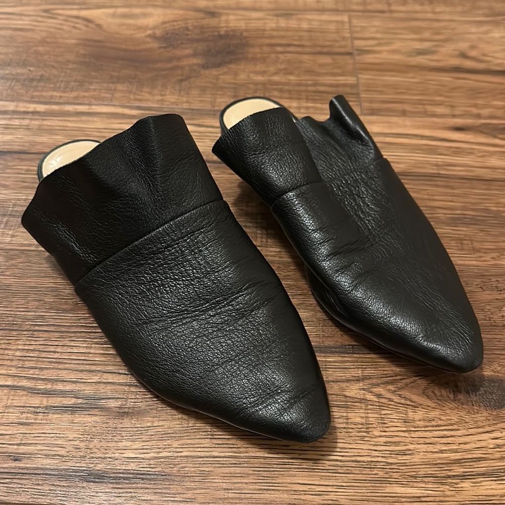 Free People Black Sienna Ruffle Mule